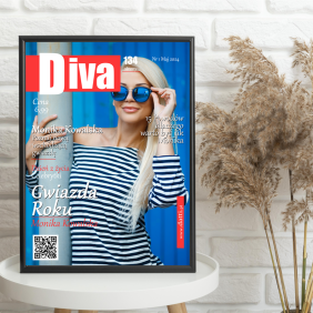 Okładka "Diva" - Ramka czarna 30x40, Prezent dla kobiety, Prezent na dzień matki