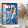 Okładka "Diva" - Ramka czarna 30x40, Prezent dla kobiety, Prezent na dzień matki