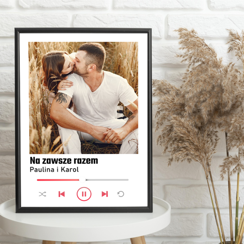 Plakat Ramka Piosenka Zdjęcie Spotify A3 Prezent dla par