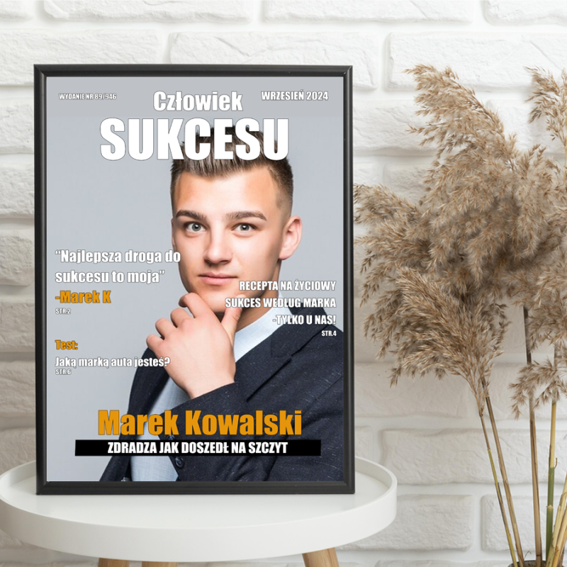 Okładka gazety plakat prezent na dzień chłopaka człowiek sukcesu