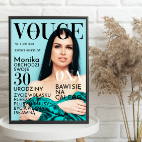 PREZENT na 18, 20, 30, 40, 50, 60 urodziny - OKŁADKA gazety + RAMKA A3