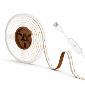 Taśma LED Jednolite Światło Ciepła Biel 5m 4000k USB z Włącznikiem Mocna COB